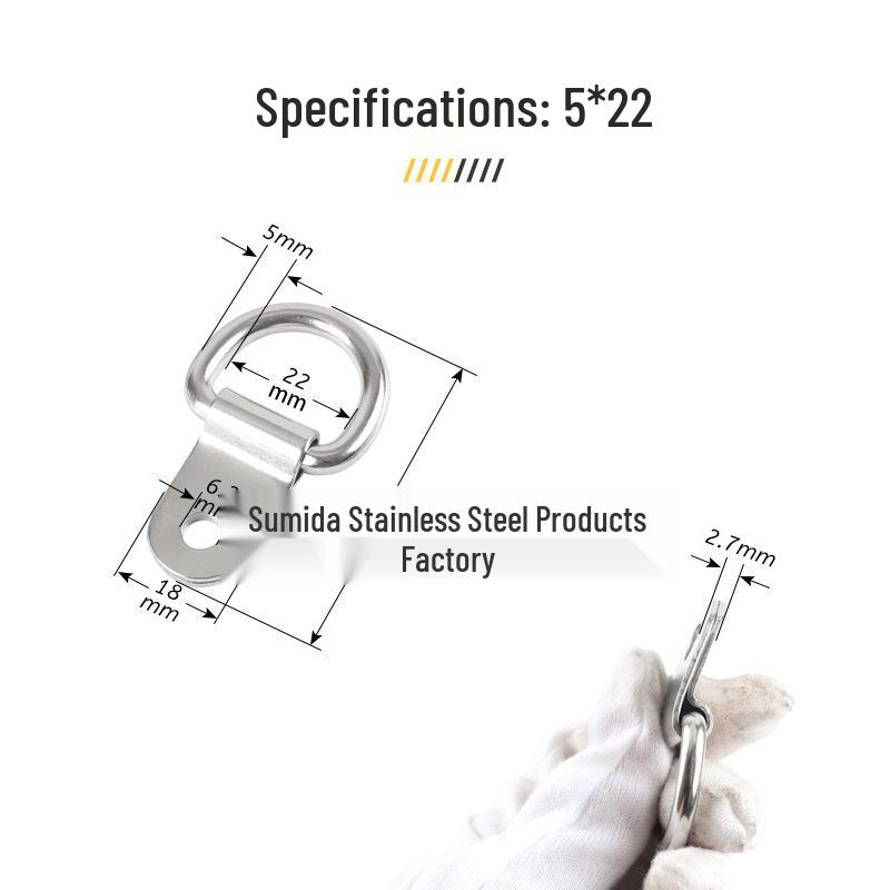 304 Stainless Steel Triangle, D-Ring, and Square Ring Buckle Hook for Truck Trailer Straps