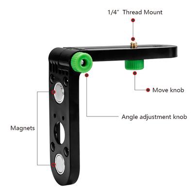 Mini Laser Level Wall Bracket Adjustable 360Fahrenheitor 1/4" Thread Laser Levels Support Wall Mounted Holder Strong Magnet