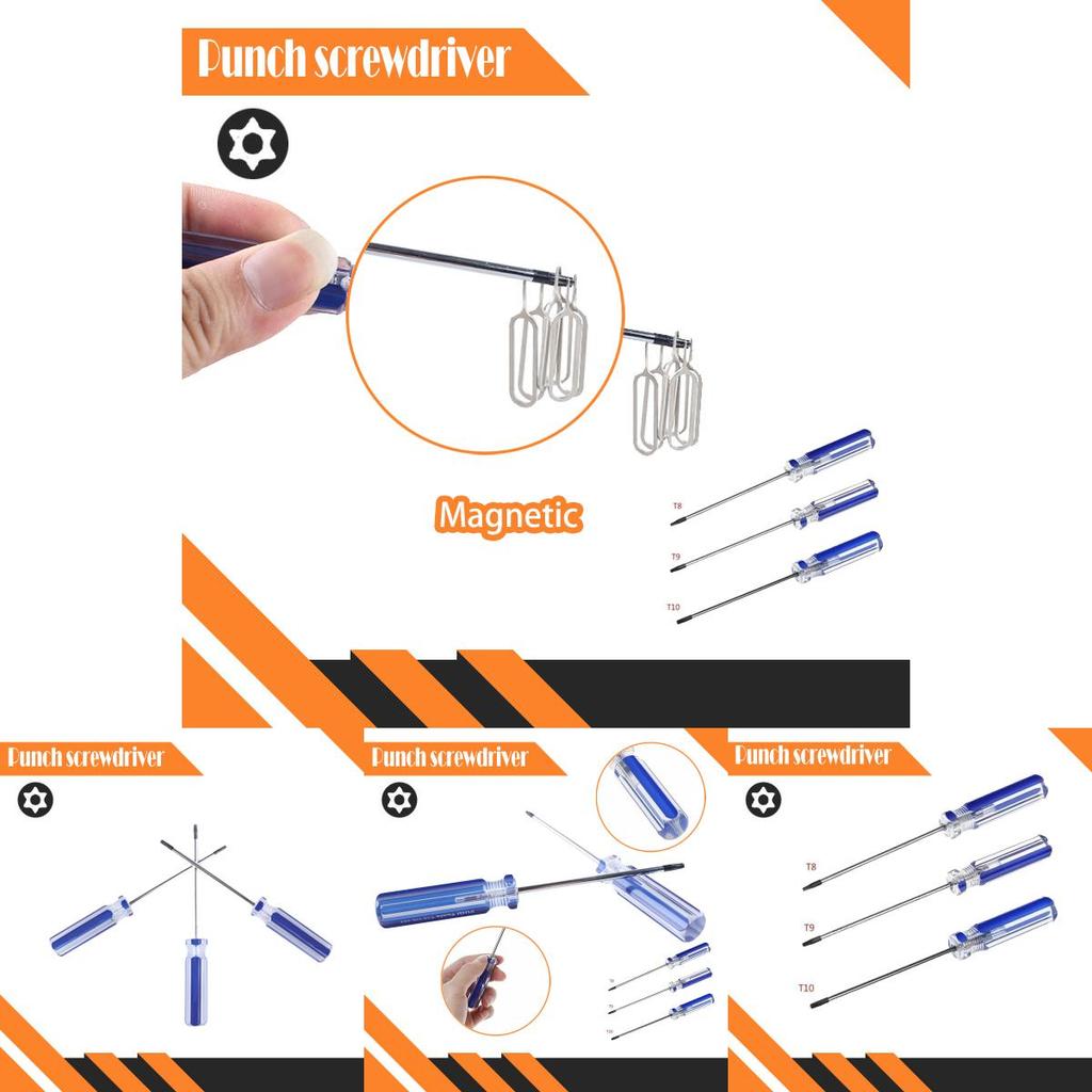 Durable T8 T9 T10 Tamper Proof Screwdriver For Xbox Ps3 With Magnetic Grip Feature