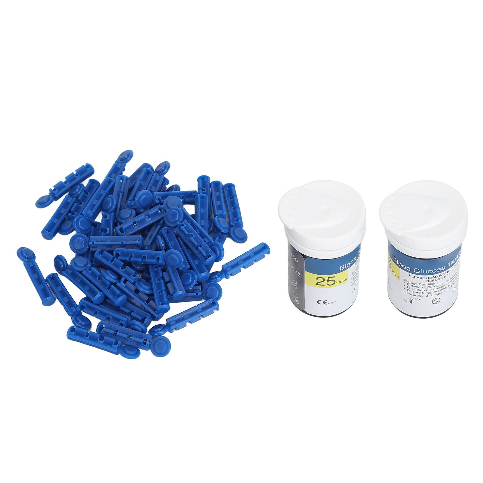 

50 шт. тест-полосок для определения уровня сахара в крови, 50 ланцетов, высокоточный набор для определения уровня глюкозы в крови для EXACTIVE VITAL