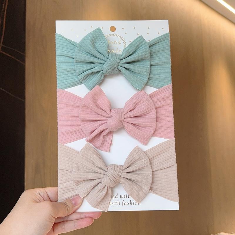 3pcs Baby Girl Bows Headband Newborn Turban Hairband Accessory Kids HairBand Outdoor Toddler Children HeadWrap Hair Accessories