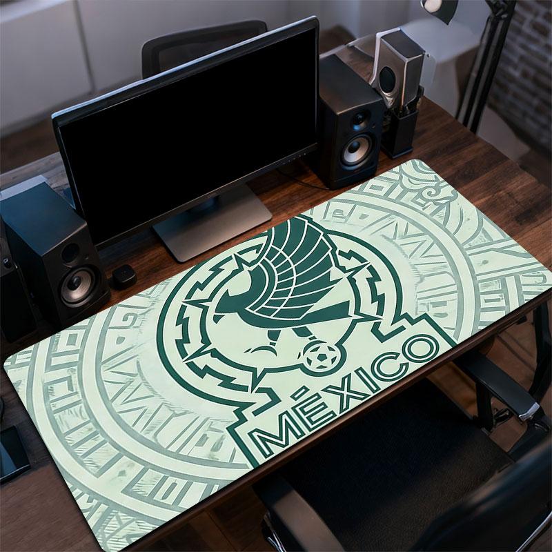 Mexico Football Art Mouse Pad, Large Gaming Desk Mat, Non-slip XXL Mousepad for Laptop & Tablet, Mini PC Playmat with Stitched Edges