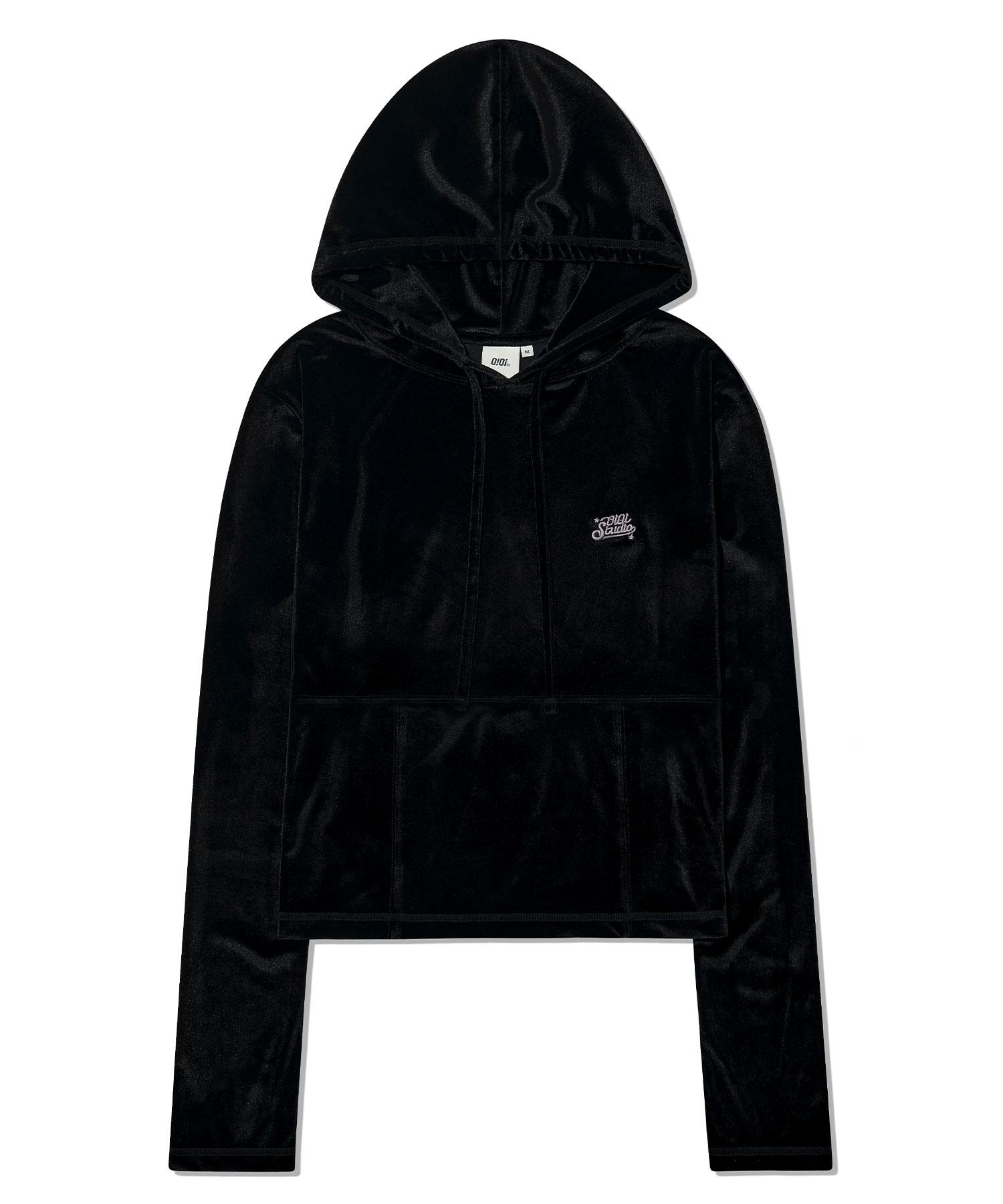 Oioi Collection Cosmo Star Velvet Hoodie_Black M
