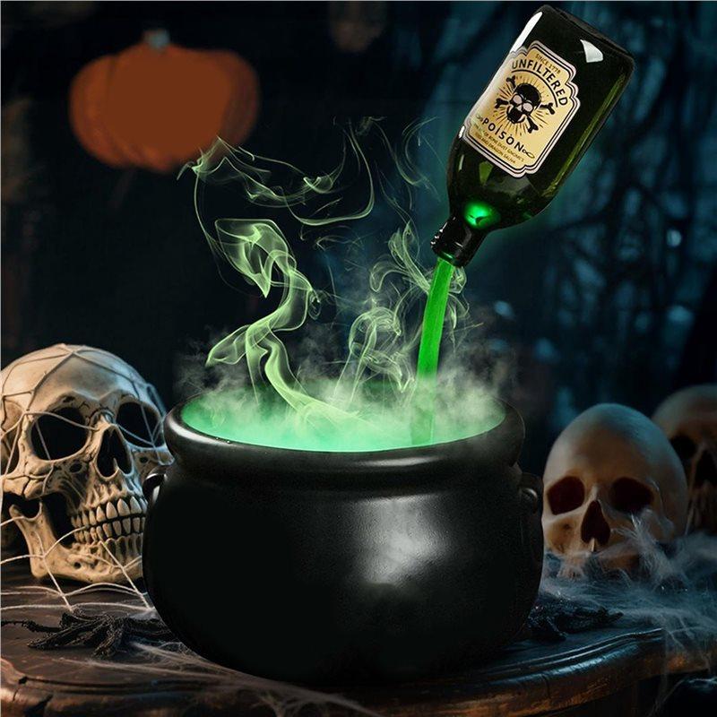 ABIY Décoration d'Halloween DIY d'Intérieur Ensemble de Potions Flottantes Avec Chaudron de Sorcière, Générateur de Brouillard Pour Fête à la Maison et en Cuisine