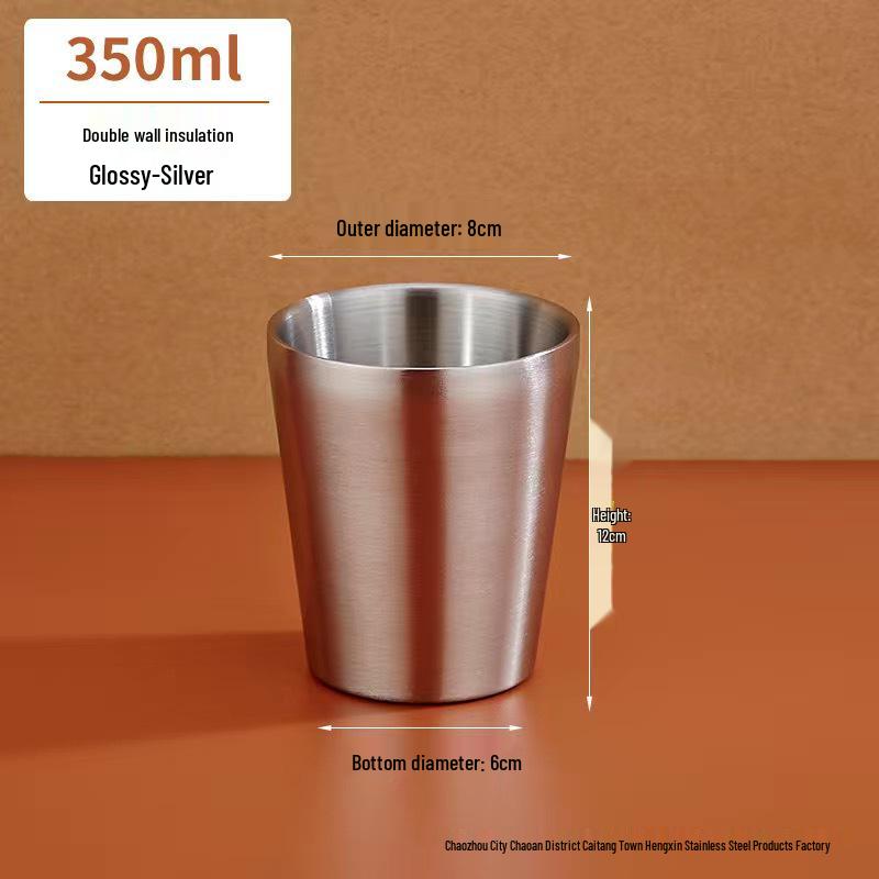 Korean Style Double Layer Insulated 304 Stainless Steel Cup for Water, Tea, Coffee, Beer, and Cold Drinks