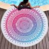 Geometrisches Sommer-Strandtuch Blume Runde Decke Wandteppich Meeresufer Badetuch Yogamatte Mit Quasten