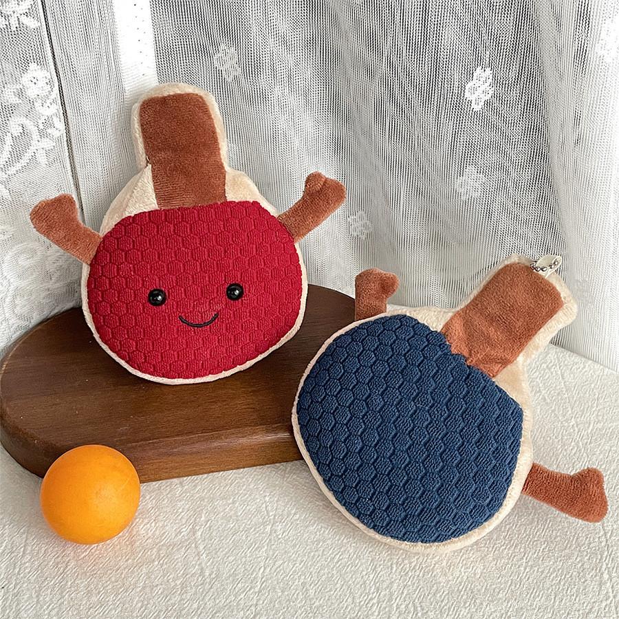 Racket Table Tennis Plush Keychain Soft Stuffed Toy With Pp Filling Cotton