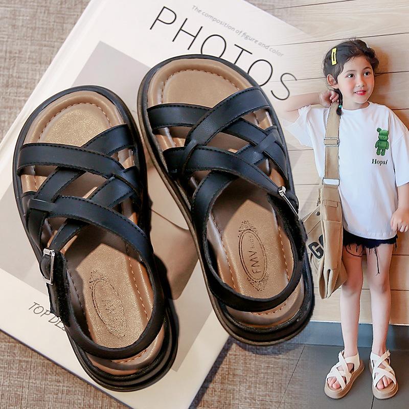 Mädchenschuhe Kinder Römische Sandalen 2025 neu Sommer Sommer Sport kleines Mädchen mittleres und älteres Kind Strand weiche Sohle