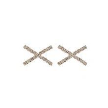 Sweet Personality, Japanese and Korean Temperament Earrings, Commuter X Cross Geometric Stud Earrings, Fashionable and Exquisite Diamond Earrings