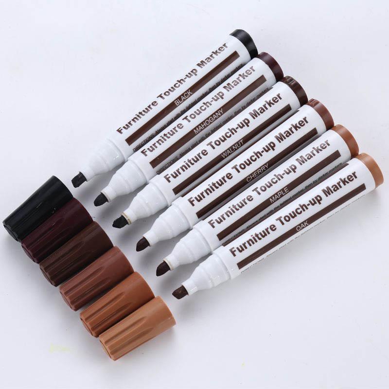 6 Colors Furniture Repair Pen Touch-Up Pen Markers Scratch Filler Paint Remover For Wooden Cabinet Floor Tables Chairs