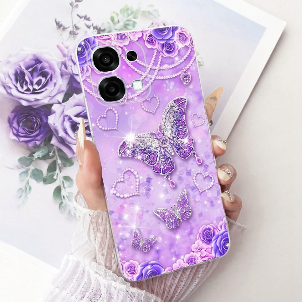 

Fashion Flower Butterfly Girly Phone Case For Oppo A6 A6 Pro 4G 5G CPH2781 CPH2781 Oppo F31 Pro Casing Soft Silicone Clear Cover Oppo F31 Pro