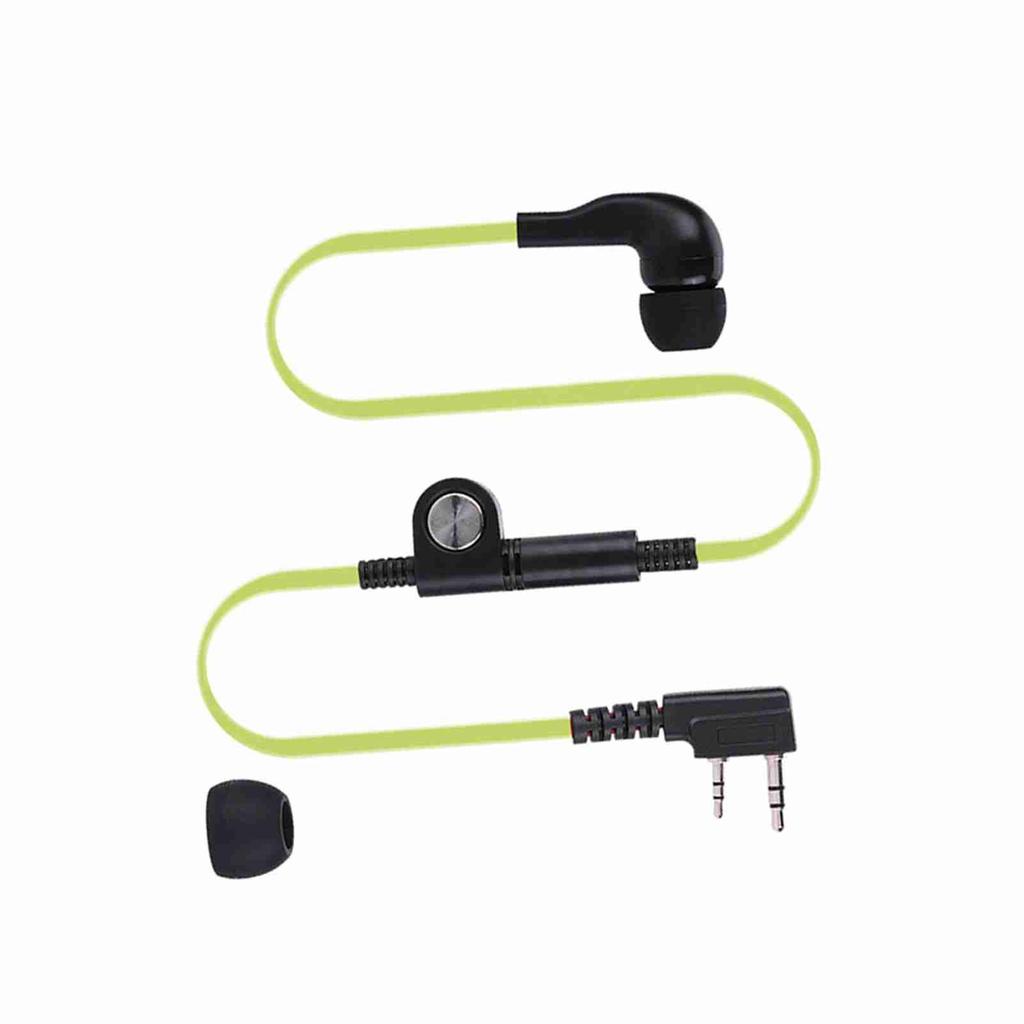 2 culori 2Pin căști PTT walkie talkie căști cablu plat căști microfon căști(Verde)