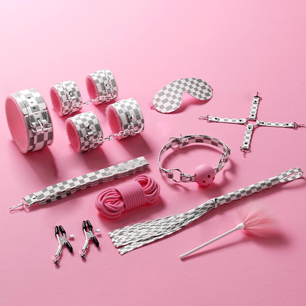 Sex Toys BDSM Bondage Kits Genuine Leather Restraint Set Handcuffs Collar Gag Vibrators Sex Toys For Women Couples Adult Games