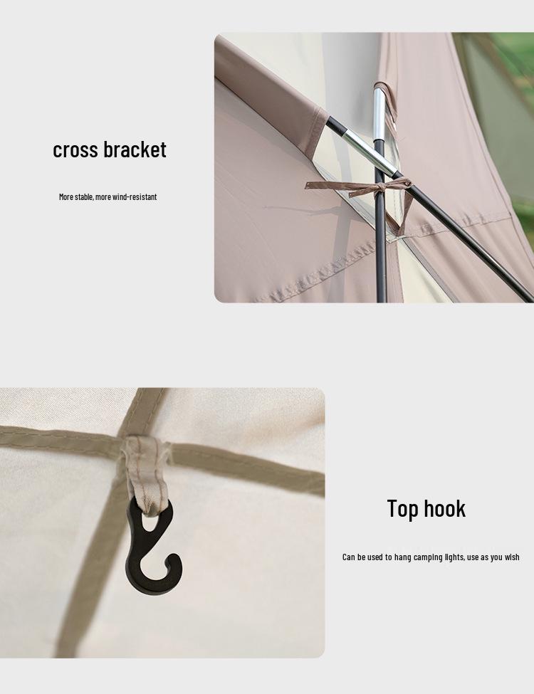 Large Portable Windproof Yurt Tent - Rain & Sun Protection Camping Gazebo