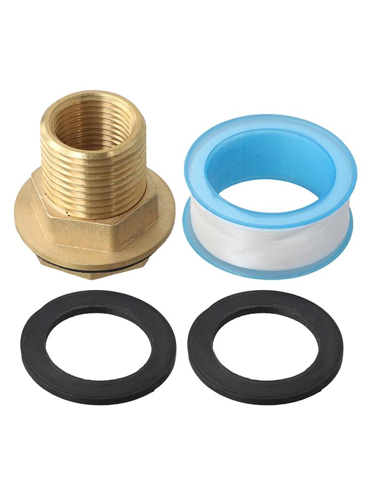 Brass Water Tank Connector Set 12in Female 34in GHT Male with Gasket