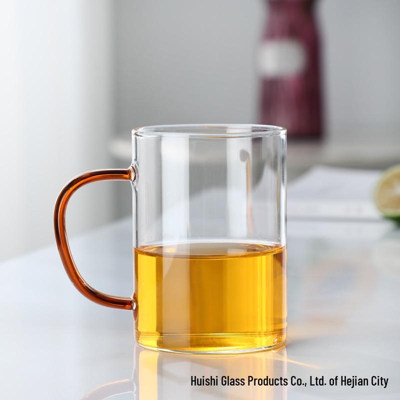 Colorful Handle Small High Borosilicate Glass Cup Set for Water, Juice & Tea Infusion