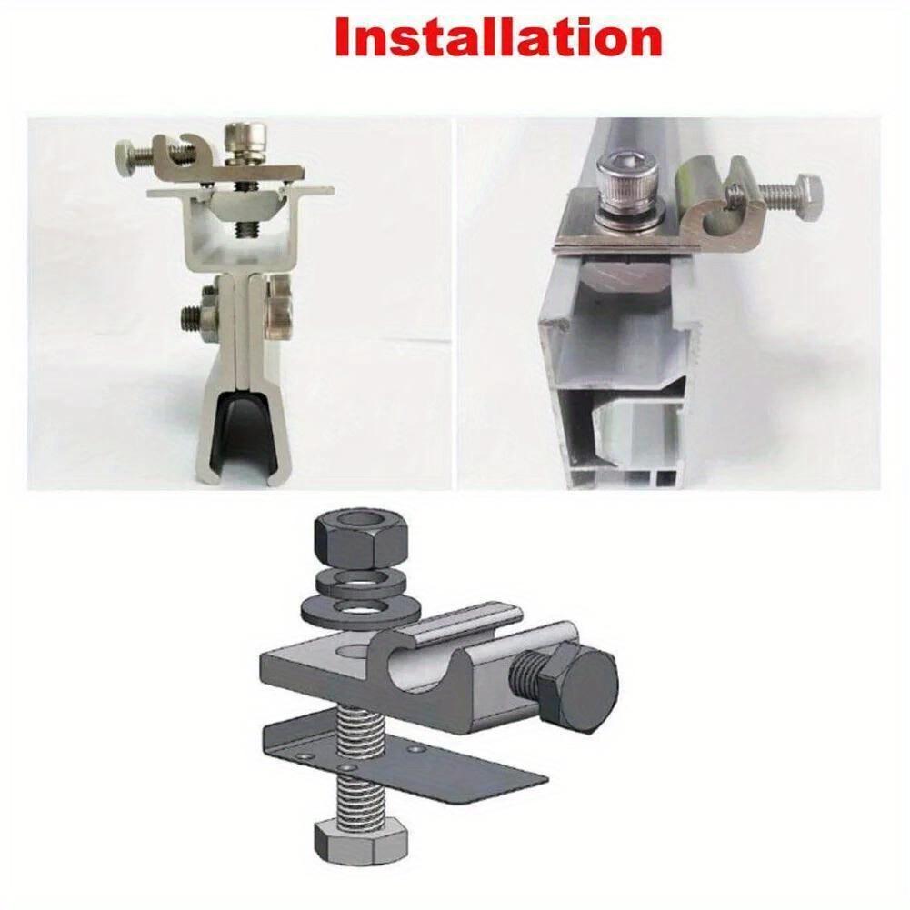 Solarmodul-Montagehalterung Befestigungsklemmen Erdungslaschen Befestigungselemente Photovoltaik-Halterung für Solarstromanlagen-Installationszubehör