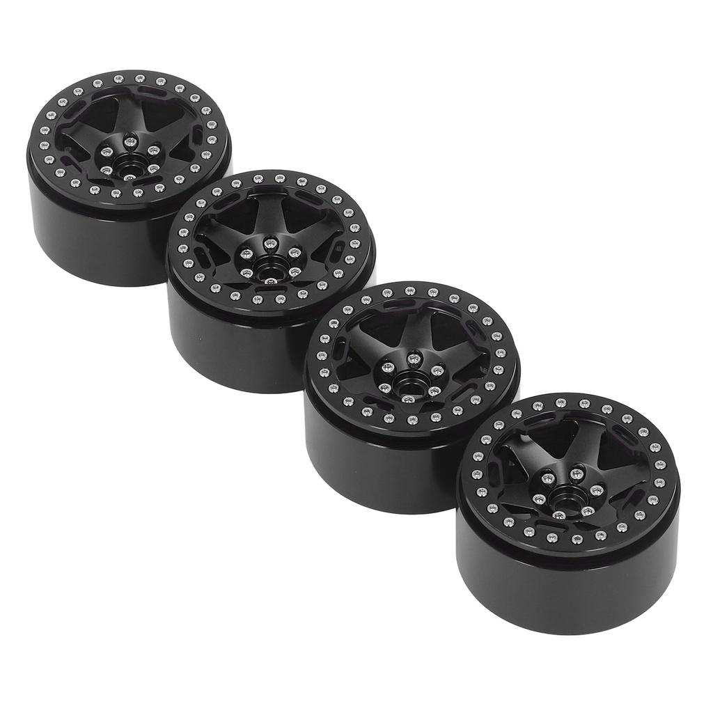 4Pcs 2.2 Inch Wheel Hubs Aluminum Alloy Wheel Hubs for 1 10 Remote Control RC Rock Crawler Car Black