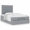 Exclusive House - Ottoman Bed Frame and Light Grey Mattress 120x200 Cm Fabric