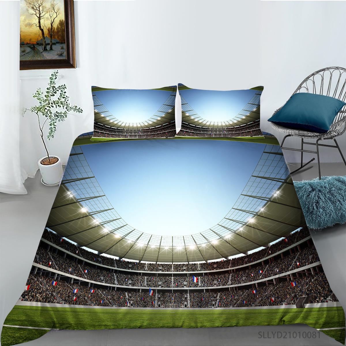 

Футбольный Бильярд 3D Цифровая Печать Пододеяльник Наволочка Набор из Двух Трех Предметов Полиэстер EU single 135*200