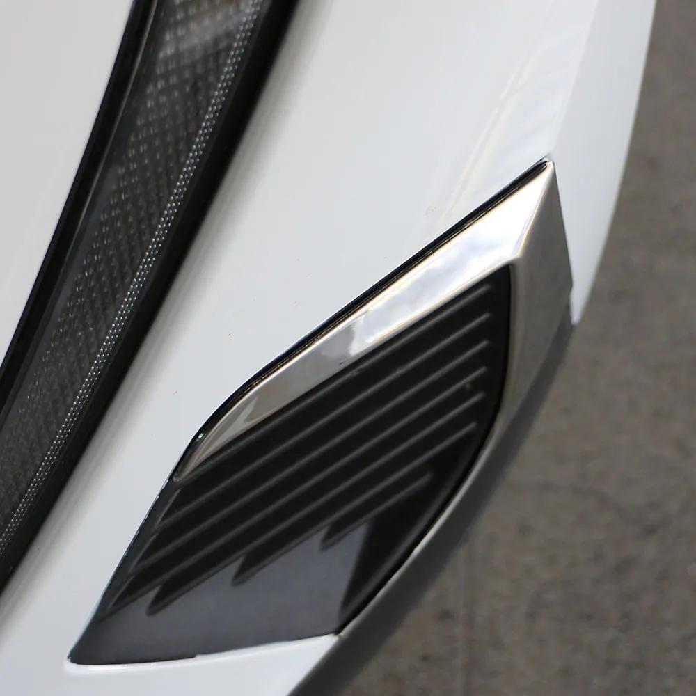 For Peugeot 2008 2019-2023 E2008 2020-2022 Fog Light Trim 2Pcs Front Fog Lamp Decoration Sticker Cover Styling Accessories