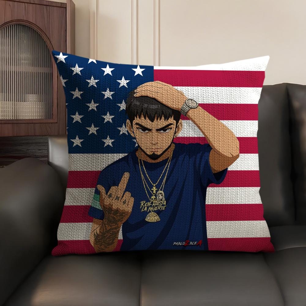 Singer AAnuel AA Cushion Cover Natural Linen Organic Fabric DoubleSided Printing Sofa Home Decor Gift Pillow Case