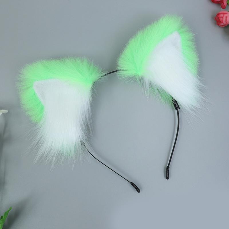 Plush Cats Ears Headbands Anime Costume Headwear Lovely Animal Ear Hair Hoop for Parties Weddings Cosplay
