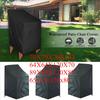 Oxford Cloth Black Waterproof Chair Cover, Durable 210D Material, Patio Footstool Seat Cover, Large Outdoor Patio Chair Cover