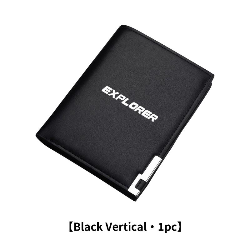 YYQO6 For Ford Car Logo Men Short Foldable Credit Card Holder Leather Money Wallet Accessories Focus mk2 mk3 mk4 Fiesta Ranger