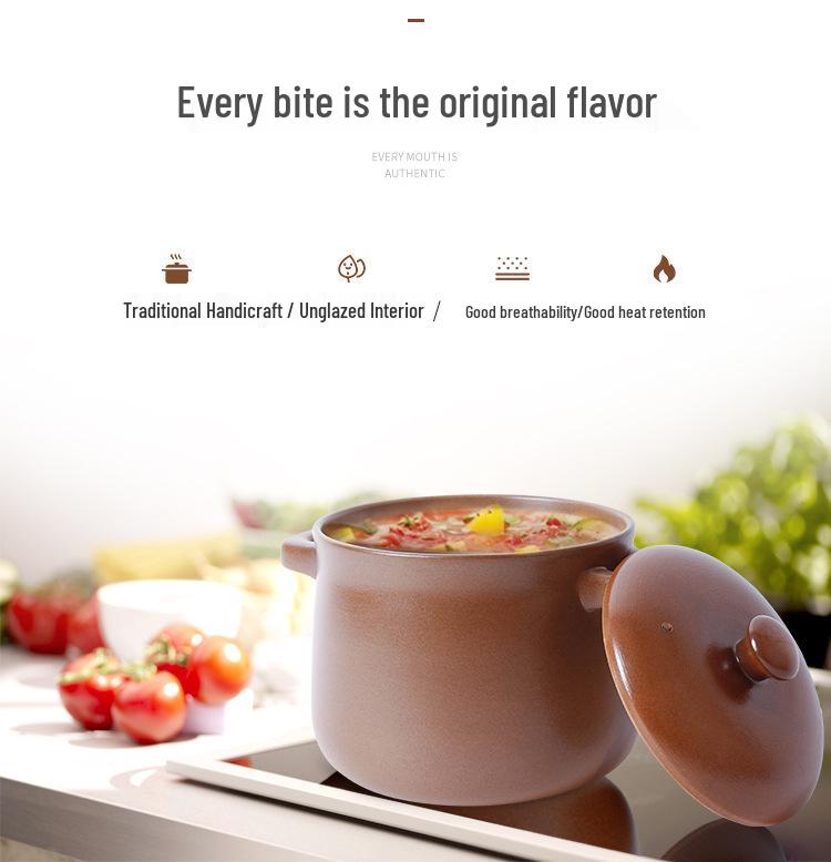 Ceramic Stew & Soup Casserole Pot for Gas Stovetops