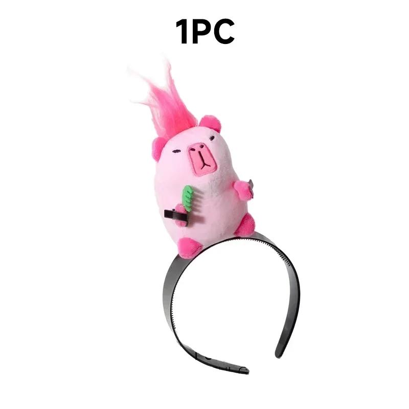 Hoofdband Grappige Capybara Haarband Dames Schattig Gezichtswas Hoofdband Grappige Pluche Haarband Baby Fotografie Accessoires Plush pink