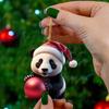 Cartoon Weihnachten Panda Ornament Niedliches Weihnachts-Hängeornament Mode Auto Panda Anhänger Heimdeko