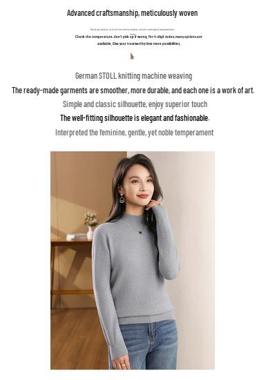 Women's Slimming Half-High Neck Knit Sweater - Long Sleeve Stylish Base Layer for Autumn/Winter 2026
