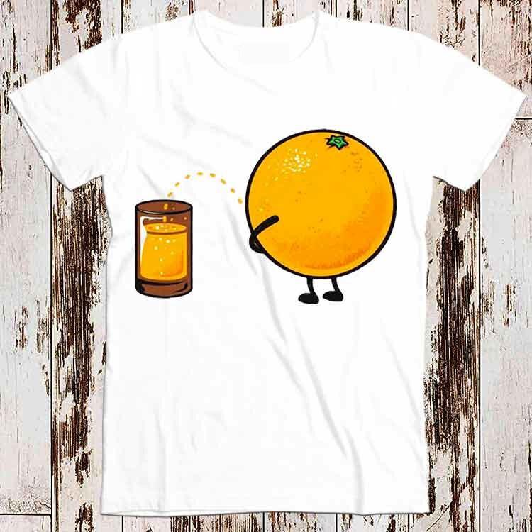 Succo d'arancia gustoso che fa la pipì Divertente Super Figo Miglior Regalo Maglietta Top T Shirt 8941