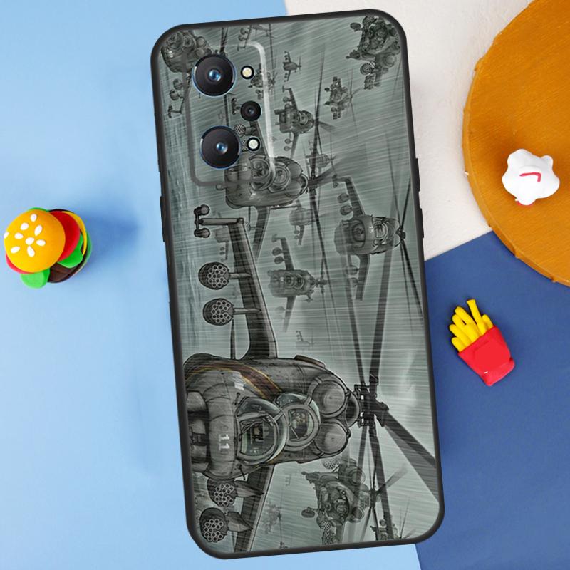 Mil Mi 24 Hind Helicopter For Realme GT 6 6T 5 GT7 Pro C61 C75 C55 C51 C21Y C25S C67 C53 13 12 10 11 14 Pro Plus Case