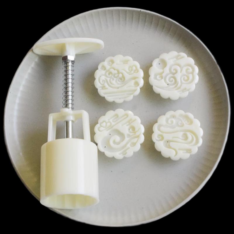 Handpresse Mondkuchen- und Mungobohnenkuchen-Formen-Set