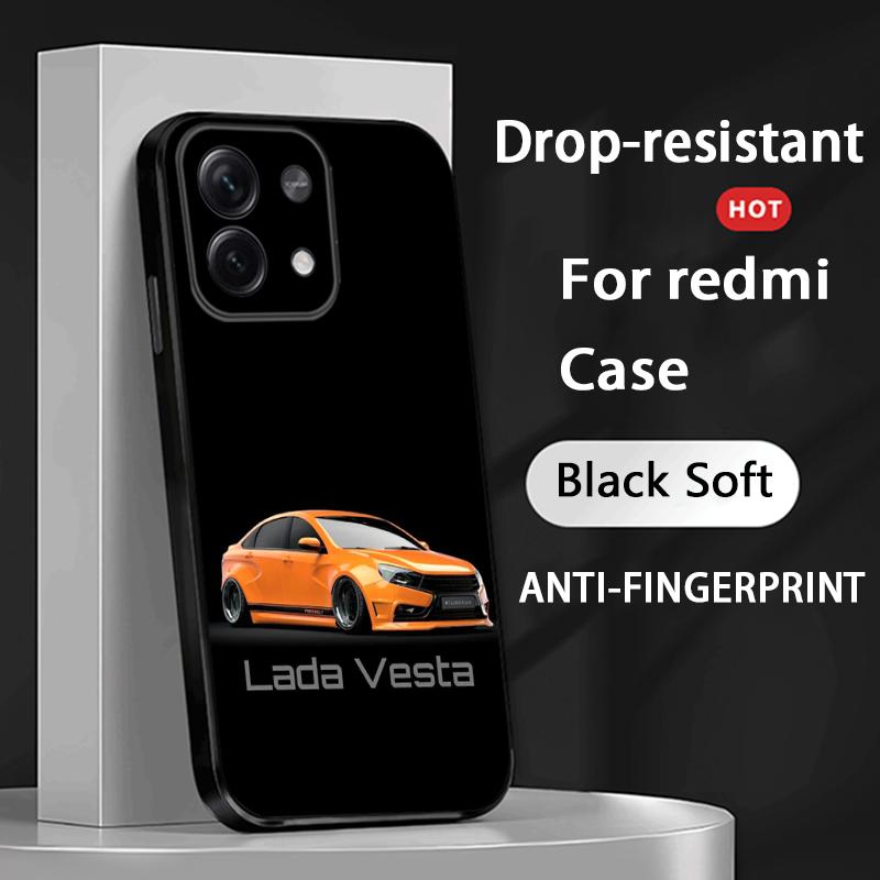 Cool Car L-la-Da Fashion Logo Design Phone Case For Redmi Note 14 13 12 11 Pro Plus S 5G 14C A3 Soft Black Phone Cover