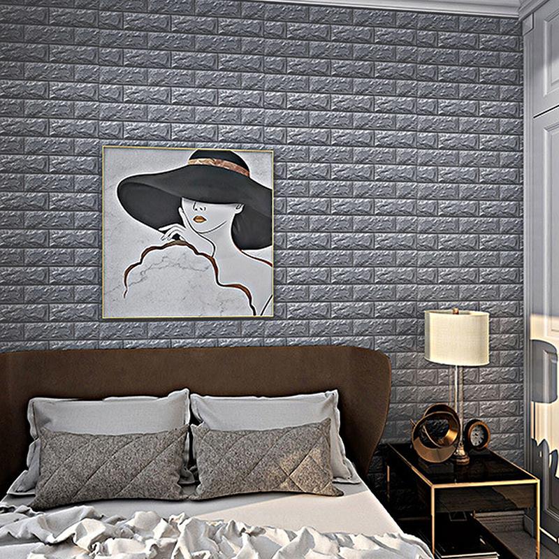 Peel and Stick 3D Wall Sticker Self adhesive Wall Panel Soft Foam Base Wallpaper for Bedroom Living Room Home Decoration Project