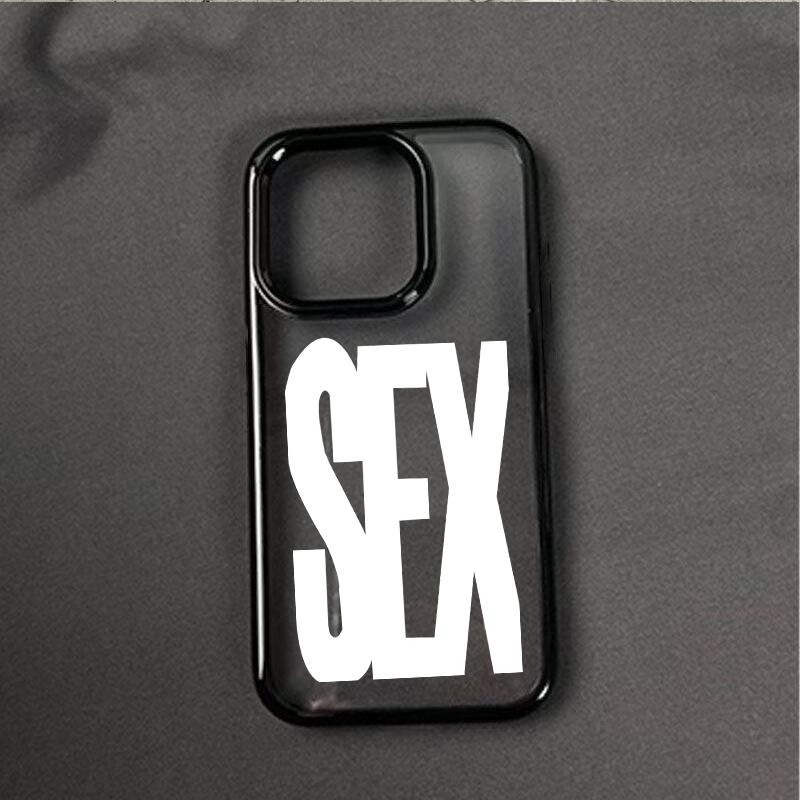 Sex Icon Pattern Phone Case for IPhone 16 15 14 13 12 11 Pro Max X XS XR 17 Air 7 8 Plus INS Simple English Letter Hard PC Cover