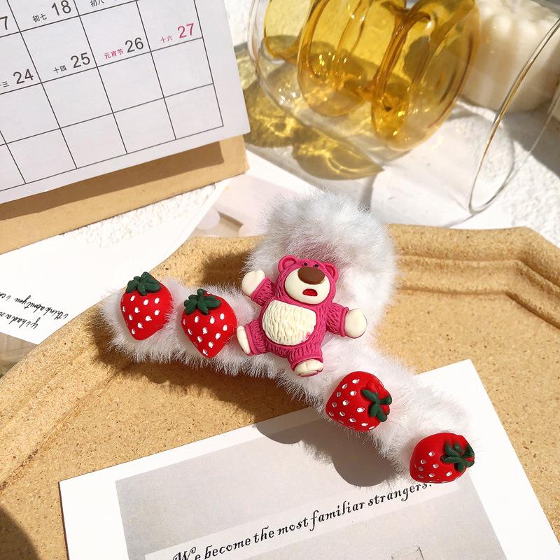 Korean Style Plush Bow Hair Clip with Tassel - Autumn/Winter Women's Hair Accessory