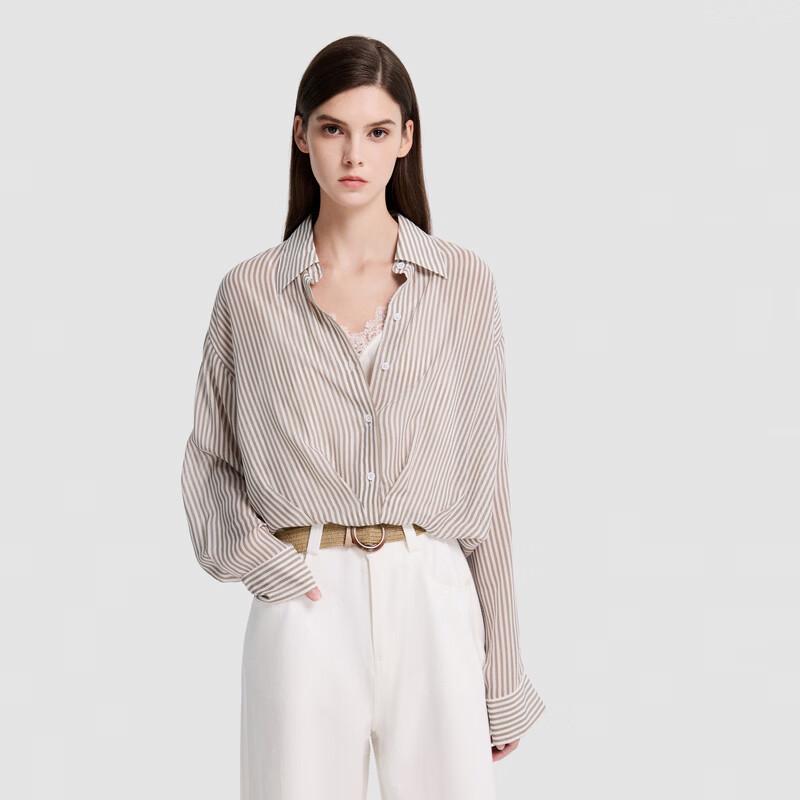 ELLASSAY Women s Commuter Short Striped Shirt S
