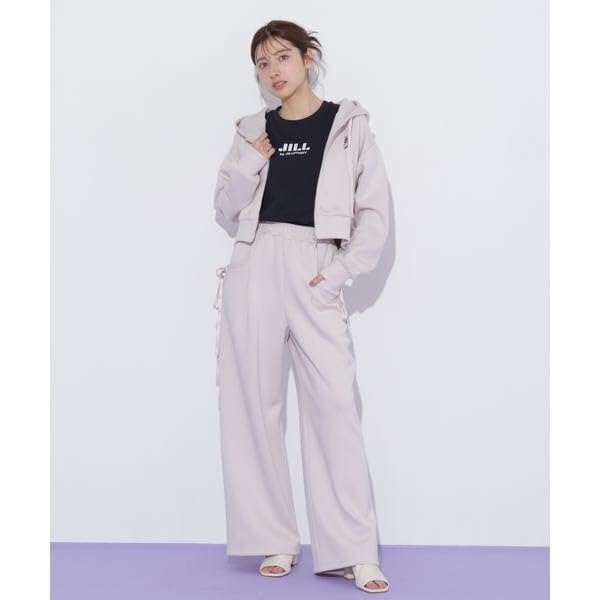 [JILL by JILLSTUART] Embroidered Logo T-Shirt Organic Cotton [White Silver/FR]