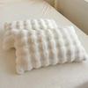 2pcs Warm Plush Fur Pillowcase Fluffy Pillow Cover Solid Color Sleep Pillowcase  Dormitory