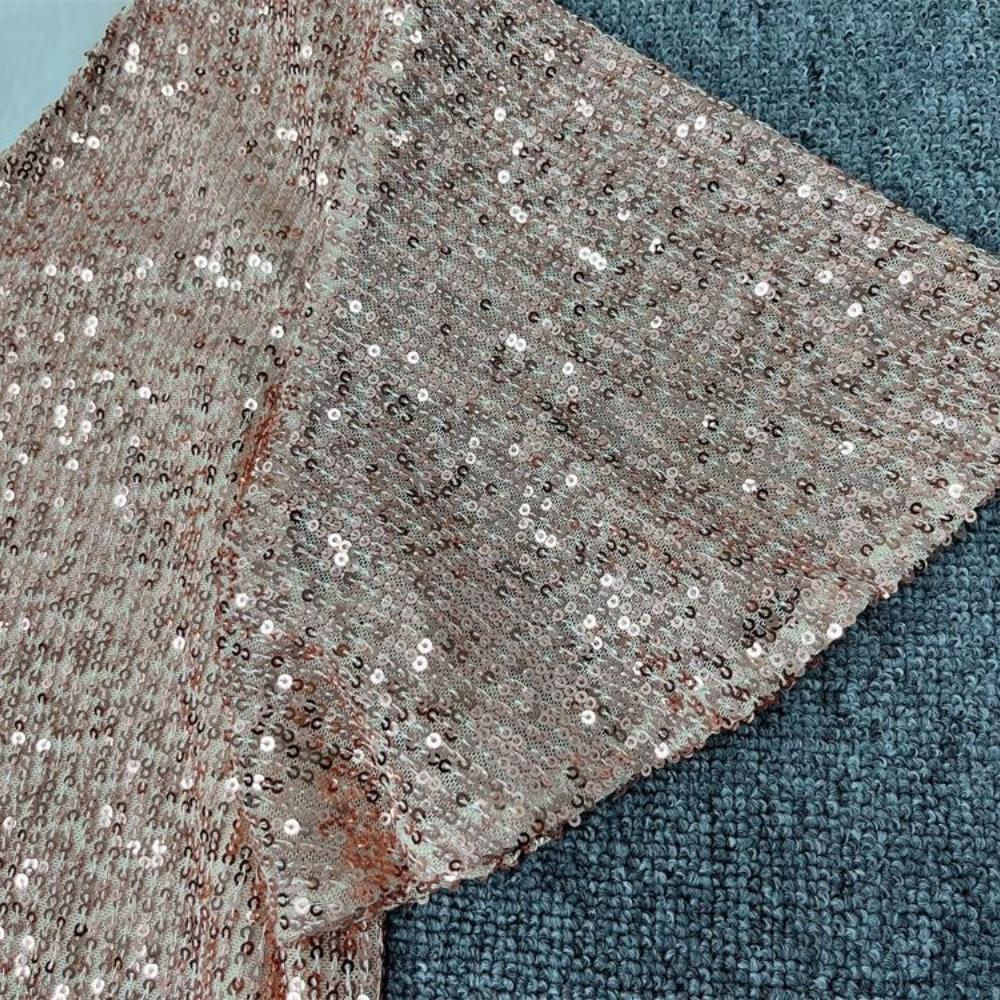 GMXIA Modello Grasso Scintillante Completamente Foderato Cerniera Posteriore Abito da Festa Manica Corta Scollo a V Elegante Qualità Taglie Forti Gonna