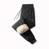 Men's Fleece Lined Pants Thickened Casual Sports Long Pants Loose Straight Leg Plus Size Warm Cotton Pants