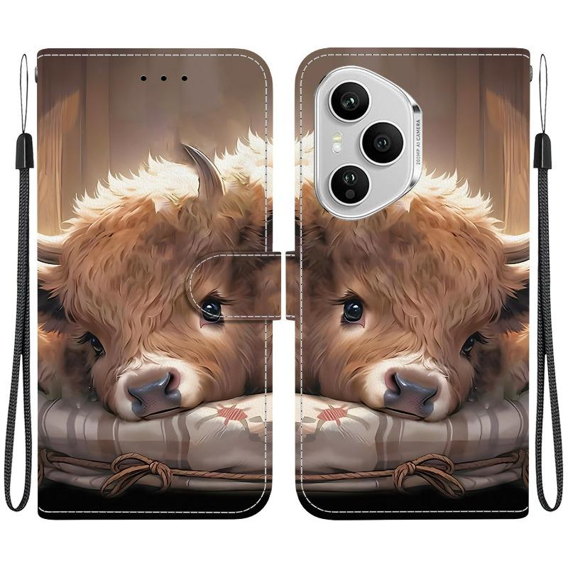 Animal Case Lion Panda Leather Phone Cover For Huawei Honor 400 Lite Honor400 Pro 5G Wallet Flip Coque Magnetic Protect Cases