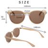 Nanala Round UV Protection Sunglasses Date Glasses Unisex with Case TY2930 Clear [nanala] Beige/Brown