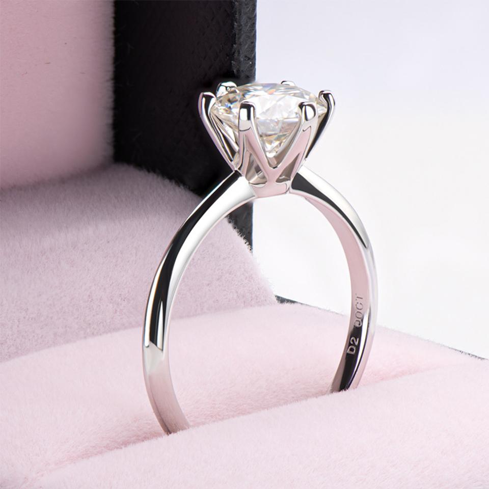 0.5-10ct Round Cut Moissanite Wedding Ring Gra Certified Classic 6 Claw  Copper18k Gold Plated Engagement Bands Fine Jewelry