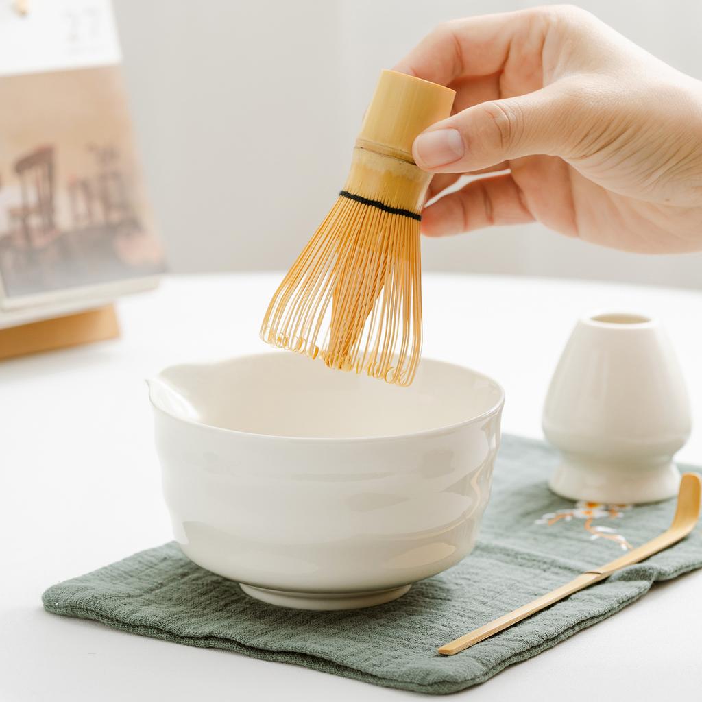 7 Pcs Matcha Whisk Set with Ceramic Bowl Glass Cup Japanese Ceremony Matcha Tea Making Tools Matcha Kit for Tea Ceremony
