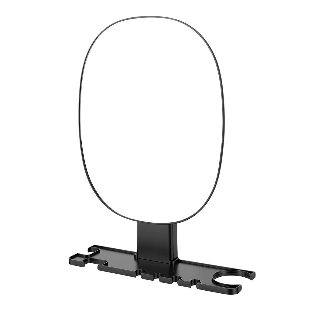 Shower Mirror No Drill Wall Mount Water Proof Space Saving Fogless Shower Mirror for Bathroom Black